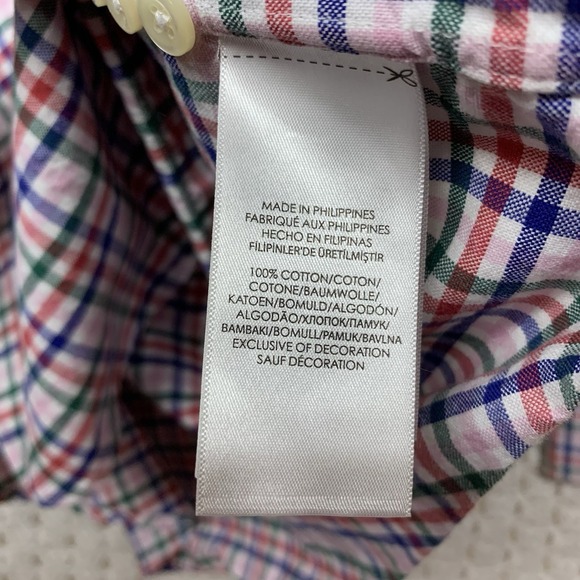 Ralph Lauren Shirt Mens L Pink Blue Check Long Sleeve Button Down 100%cotton - Picture 9 of 10